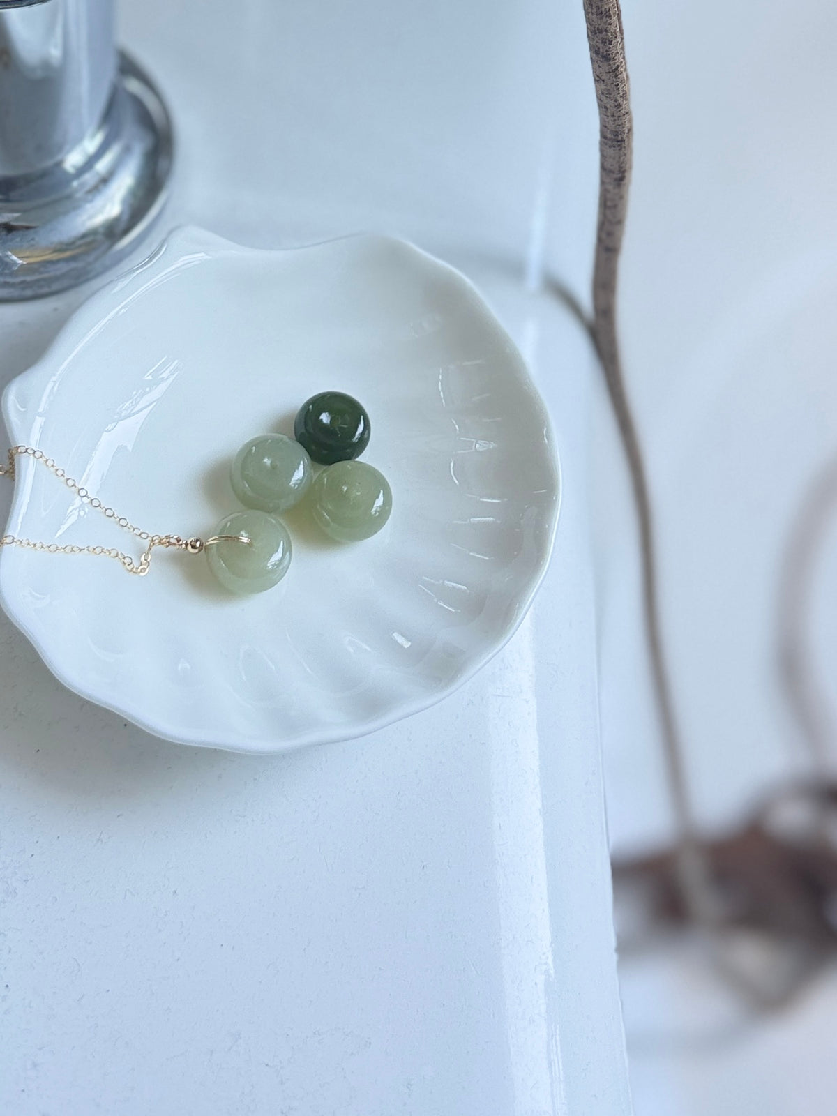Natural Hetian Jade Necklace, Lucky Donut Nephrite Pendant