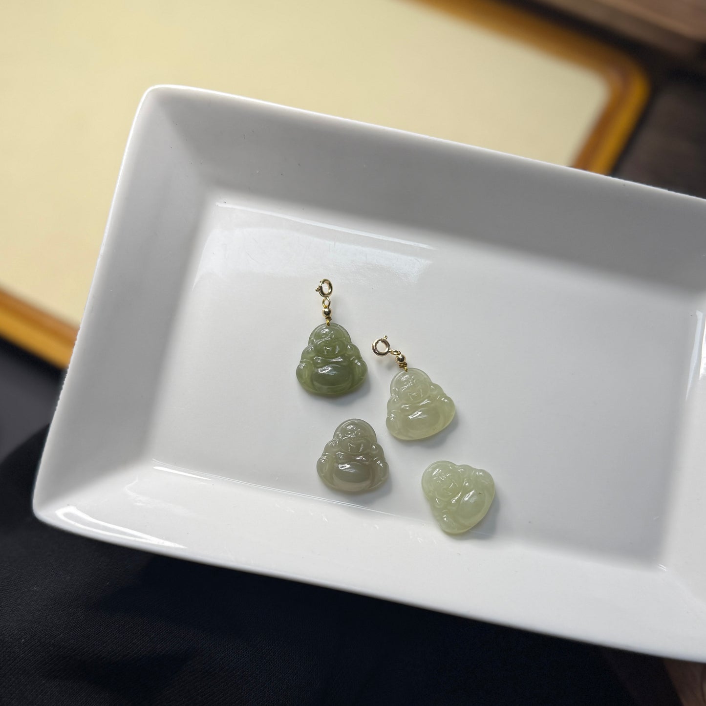 Natural Hetian Jade Buddha Pendant with 14K Gold Filled Clasp 3