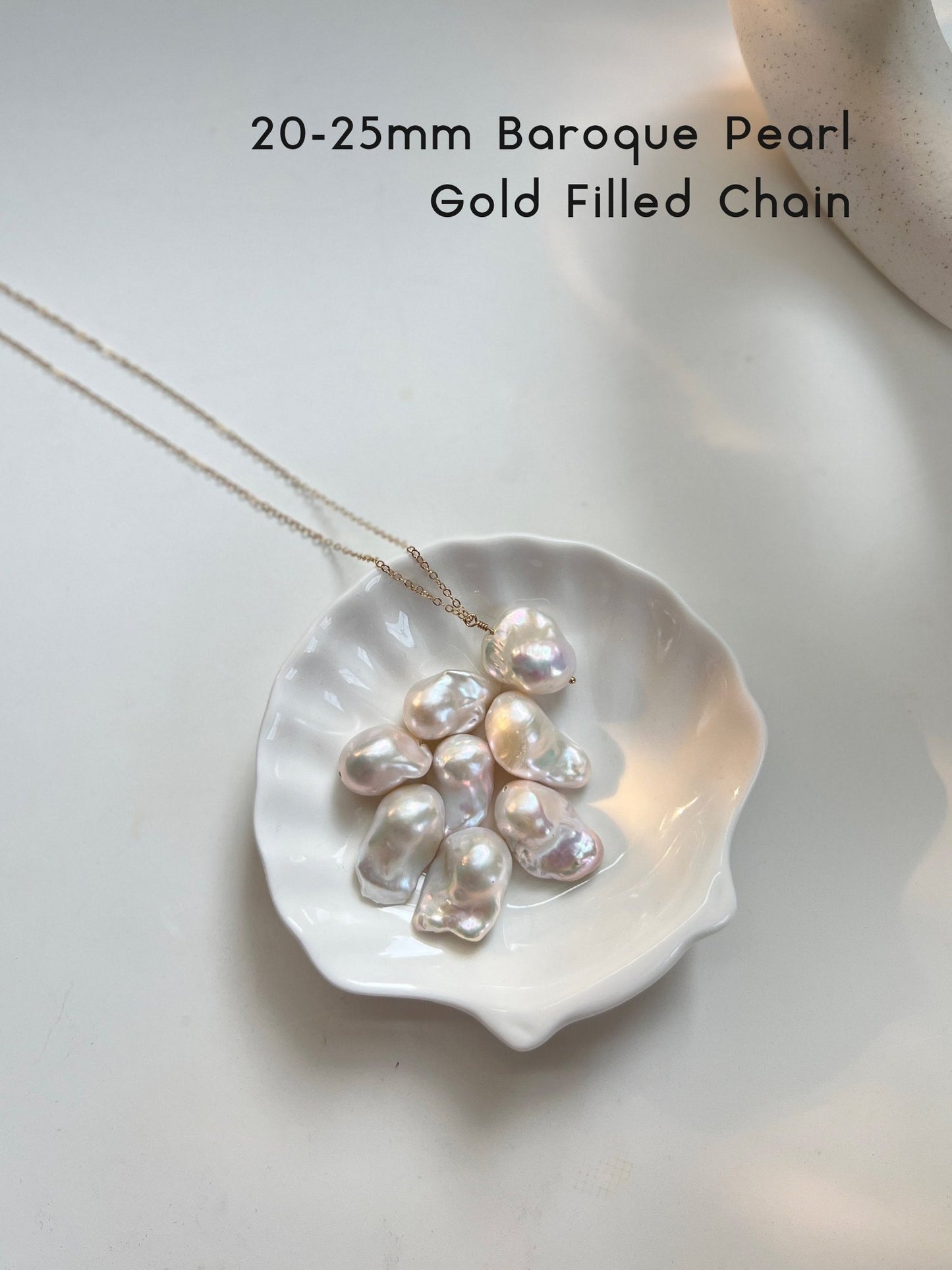 Baroque Pearl Pendant Necklace, One Big Fresh Water Pearl Necklace, Natural Pearl Necklace, Large Fish Tail Pearl, Irregular Pearl Necklace