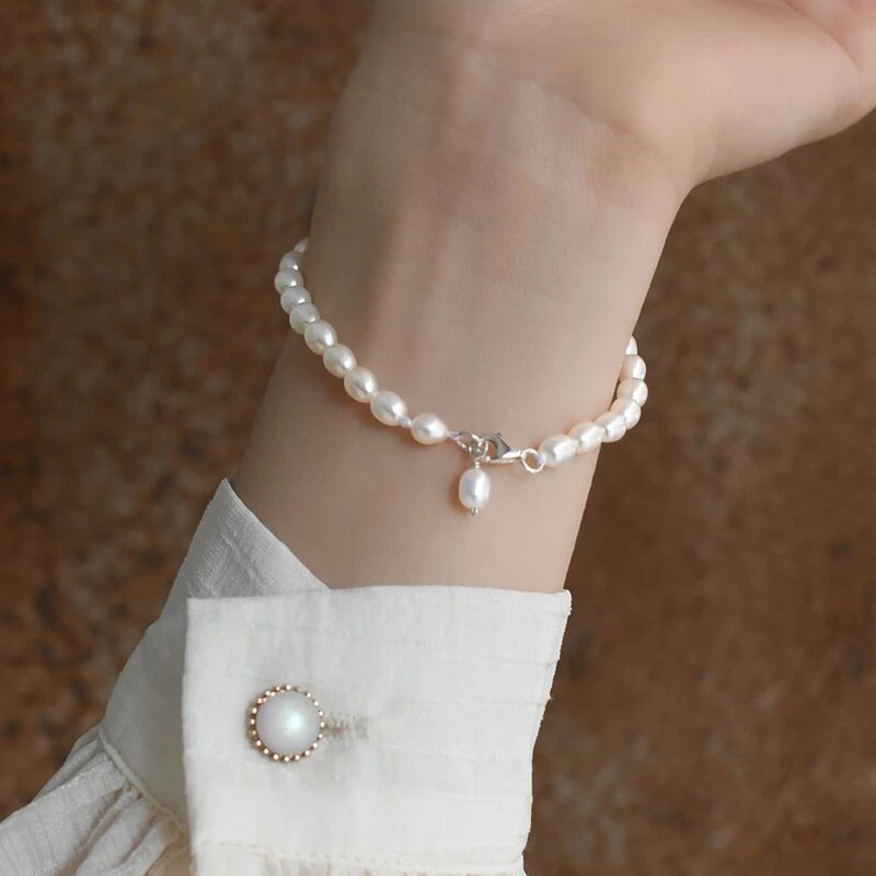 Pearl Bracelet, Freshwater Pearl Bracelet , S925 Silver Pearl Bracelet, Wedding Bracelet, Bridesmaid Bracelet, Bridal Bracelet
