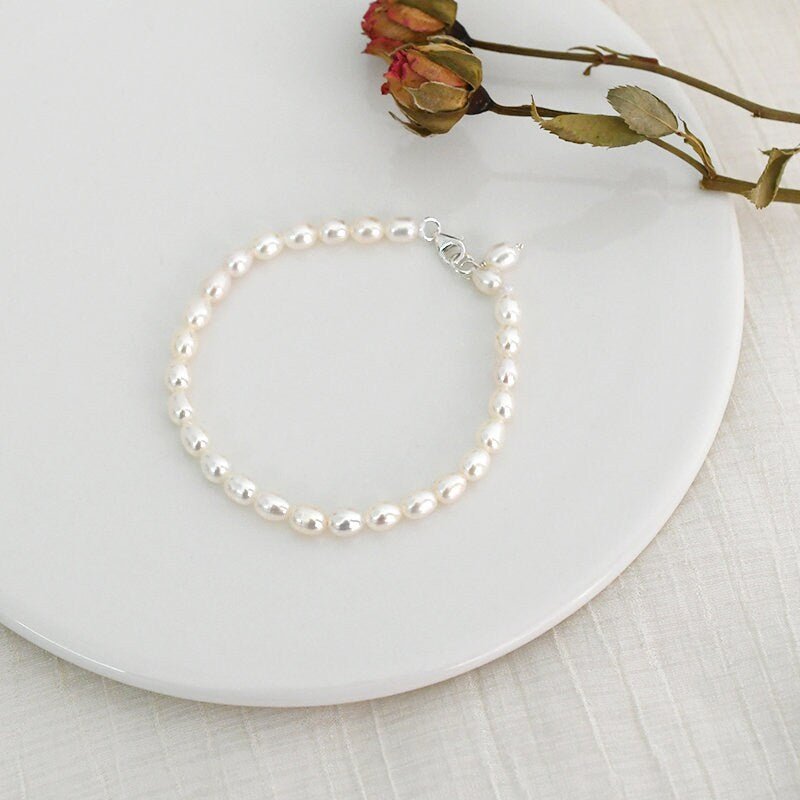 Pearl Bracelet, Freshwater Pearl Bracelet , S925 Silver Pearl Bracelet, Wedding Bracelet, Bridesmaid Bracelet, Bridal Bracelet