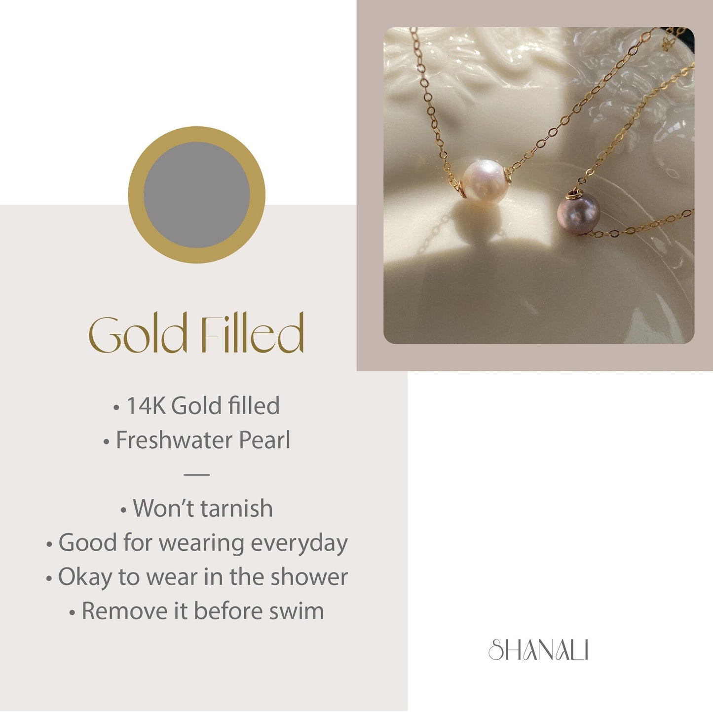 8mm Natural Pearl Necklace, Freshwater Pearl Necklaces, Dainty Pearl Necklace, Gold Pearl Necklace, Floating Pearl Necklace, Bridesmaid Gift