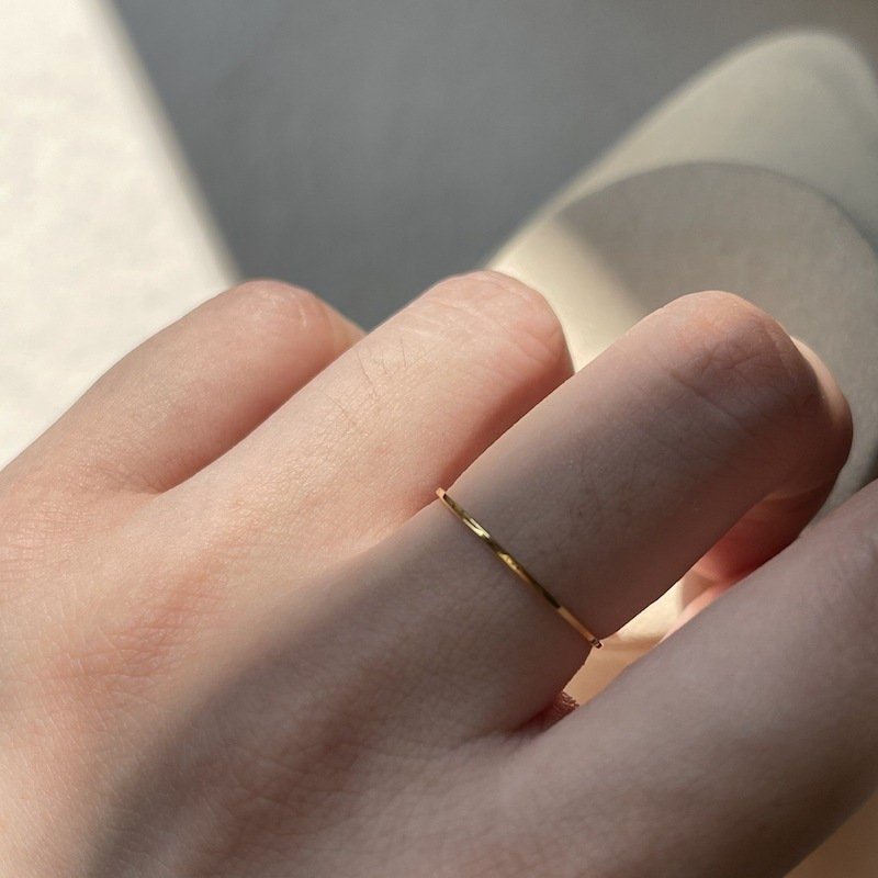 Minimalist Gold Ring, 0.5mm Ring, Thin Band Ring, Simple Gold Ring, Midi Ring, Stackable Ring, Dainty Gold Plated Ring, Polished Gold Ring