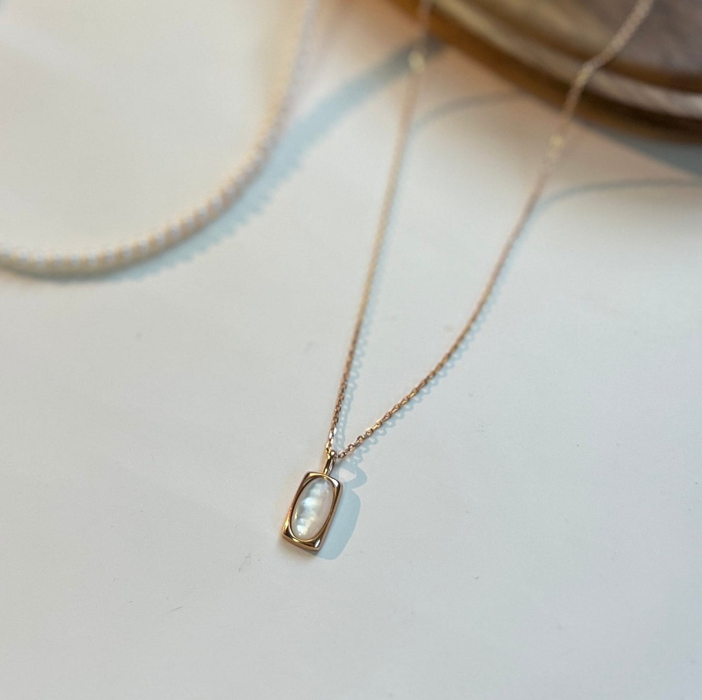 Tiny Pearl Necklace, Beaded Pearls Necklace, Dainty Pearl Necklace, Natural Shell Pendant Silver Necklace, Layered Necklace, Pearl Gift Set