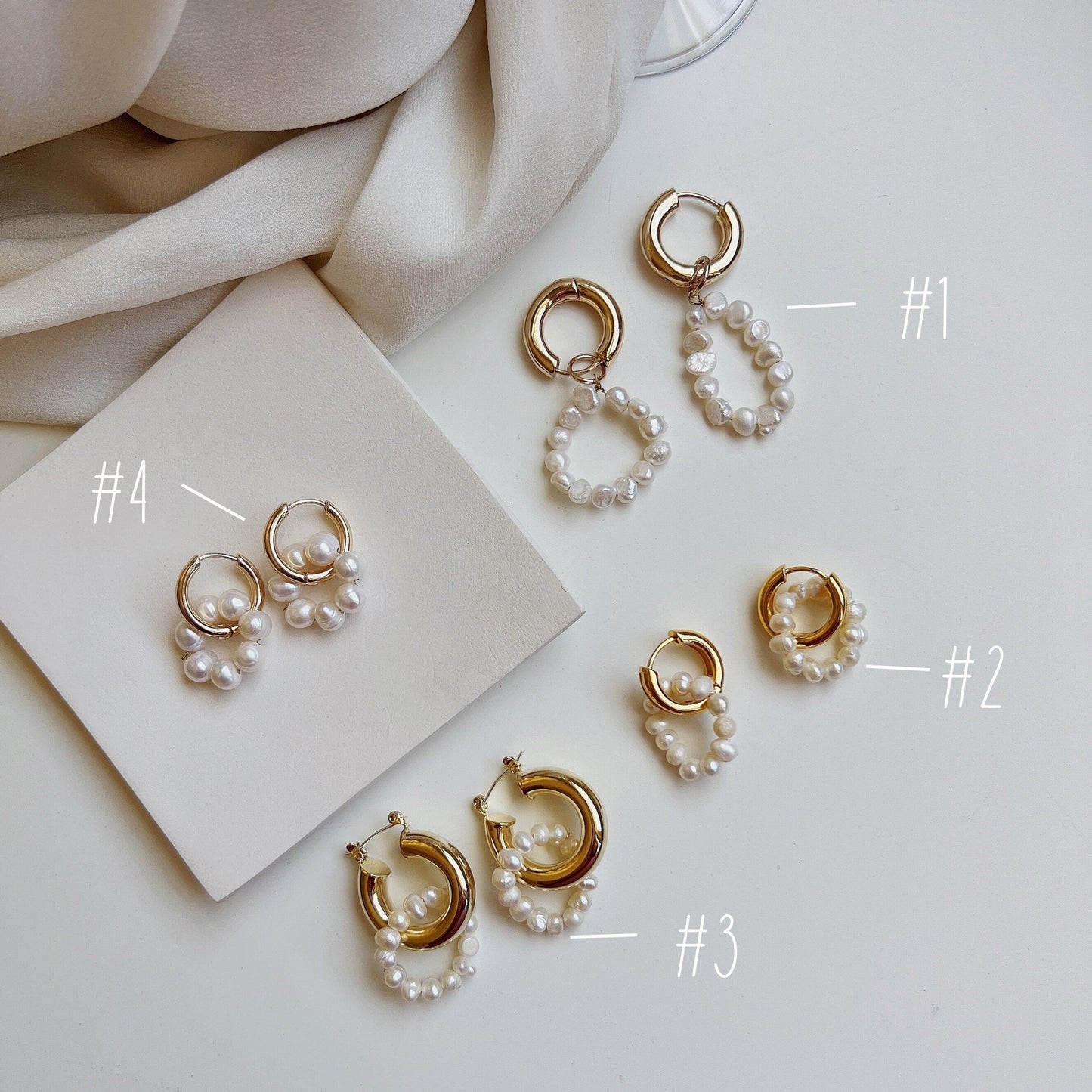 Natural Freshwater Pearl Earring, Gold Hoop Pearl hoop Earring, Irregular Pearl Beaded Gold Circle Earrings