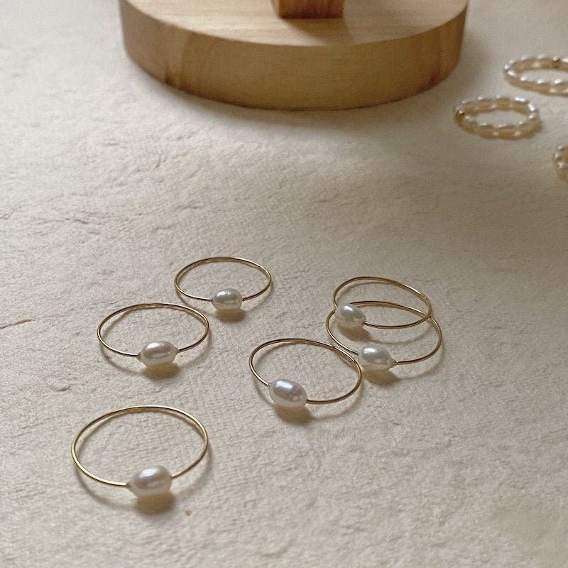 Single Freshwater Pearl Ring (Gold Filled)