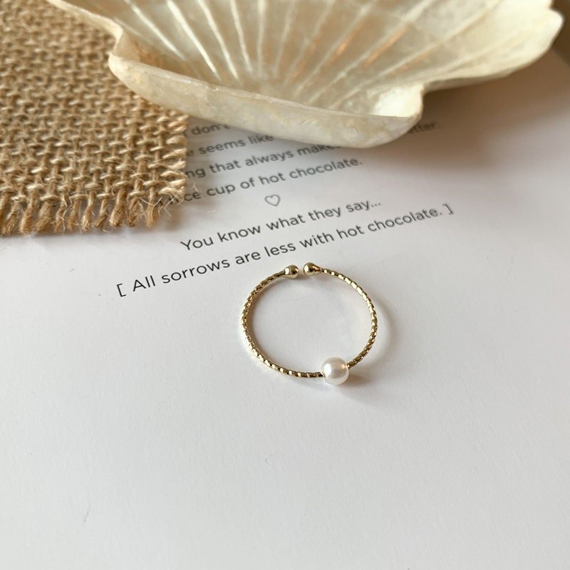Stackable Pearl Ring Set, Natural Freshwater Pearls Chain Ring, Irregular Cluster Pearls Ring, Tassel Pearl Midi Ring