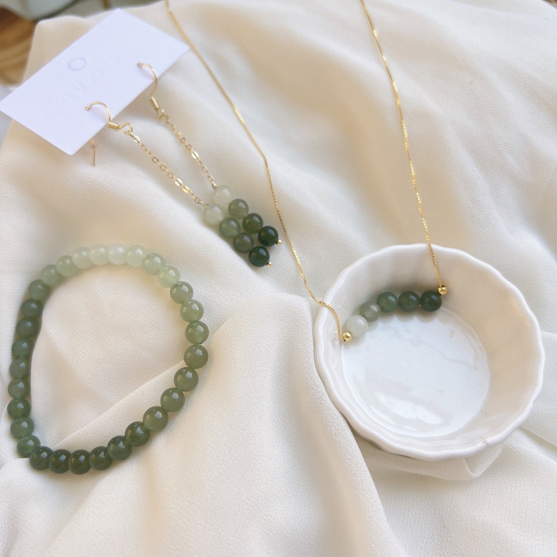 Genuine Hetian Jade Bracelet, Gradient Jade Beads Bracelet, Dainty Jade Bracelet, Green Nephrite Bracelet, Jade Row Bracelet, Gradient Green