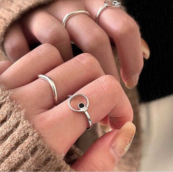 Silver Wave Ring, Solid Sterling Silver Ring, S925 Silver Ring, Open Ring, Minimalist Silver Ring, Stackable Ring, Wavy Ring, Curve Ring