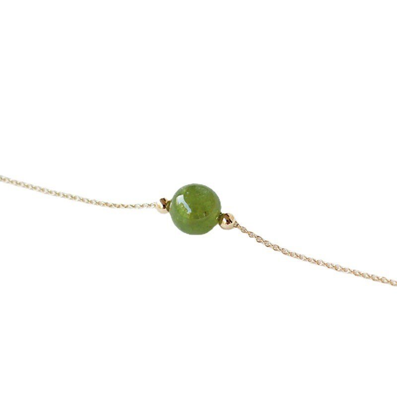 7mm Natural Crystal Bracelet, Pink Yellow Green Crystal Single Bead Gold Bracelet, Lucky Tourmaline Bracelet with 4mm Mini Crystal Charm