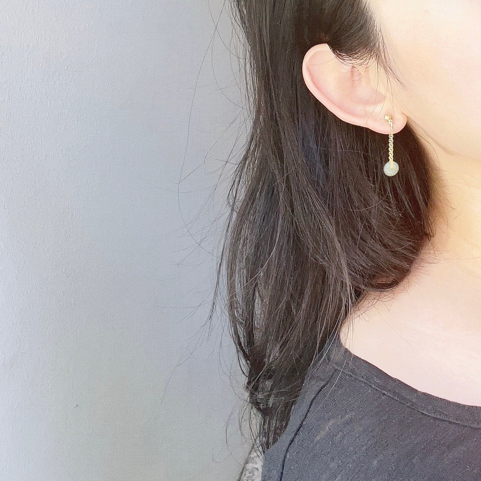 Natural Hetian Jade Drop Earrings, Light Green Jade Earring, Gold Jade Earring, Silver Jade Earring, Tassel Bead Earring, Jade Jewelry