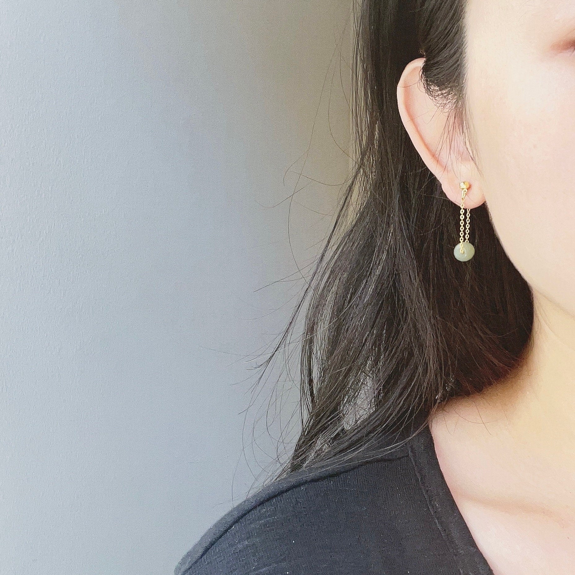 Natural Hetian Jade Drop Earrings, Light Green Jade Earring, Gold Jade Earring, Silver Jade Earring, Tassel Bead Earring, Jade Jewelry