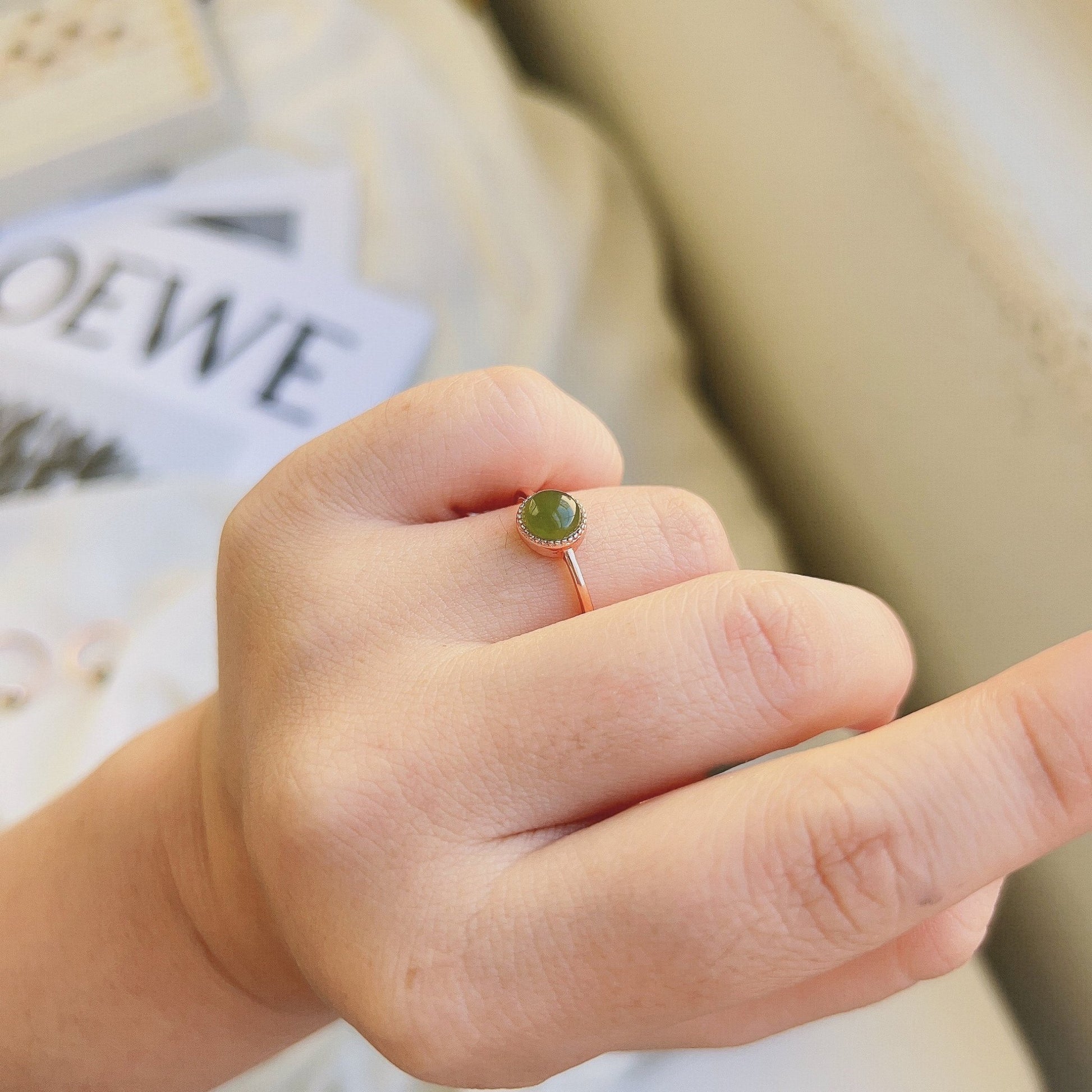 Dainty Jade Ring, Natural Jade Ring, Gold Jade jewelry, Natural Jade Ring, Rose Gold Jade Ring, Adjustable Ring, Gemstone Stackable Ring