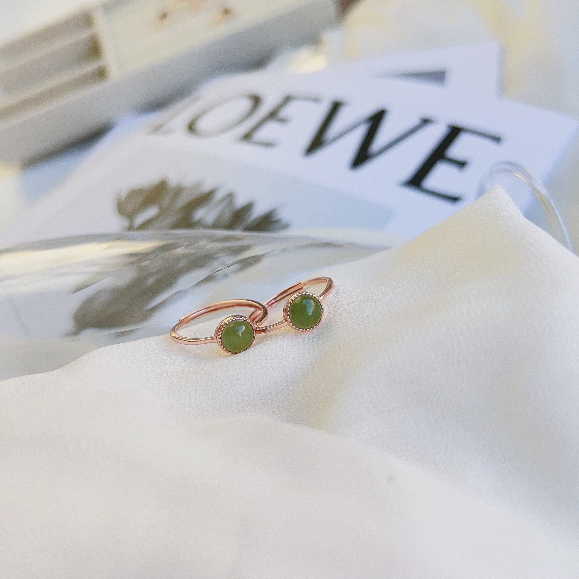 Dainty Jade Ring, Natural Jade Ring, Gold Jade jewelry, Natural Jade Ring, Rose Gold Jade Ring, Adjustable Ring, Gemstone Stackable Ring