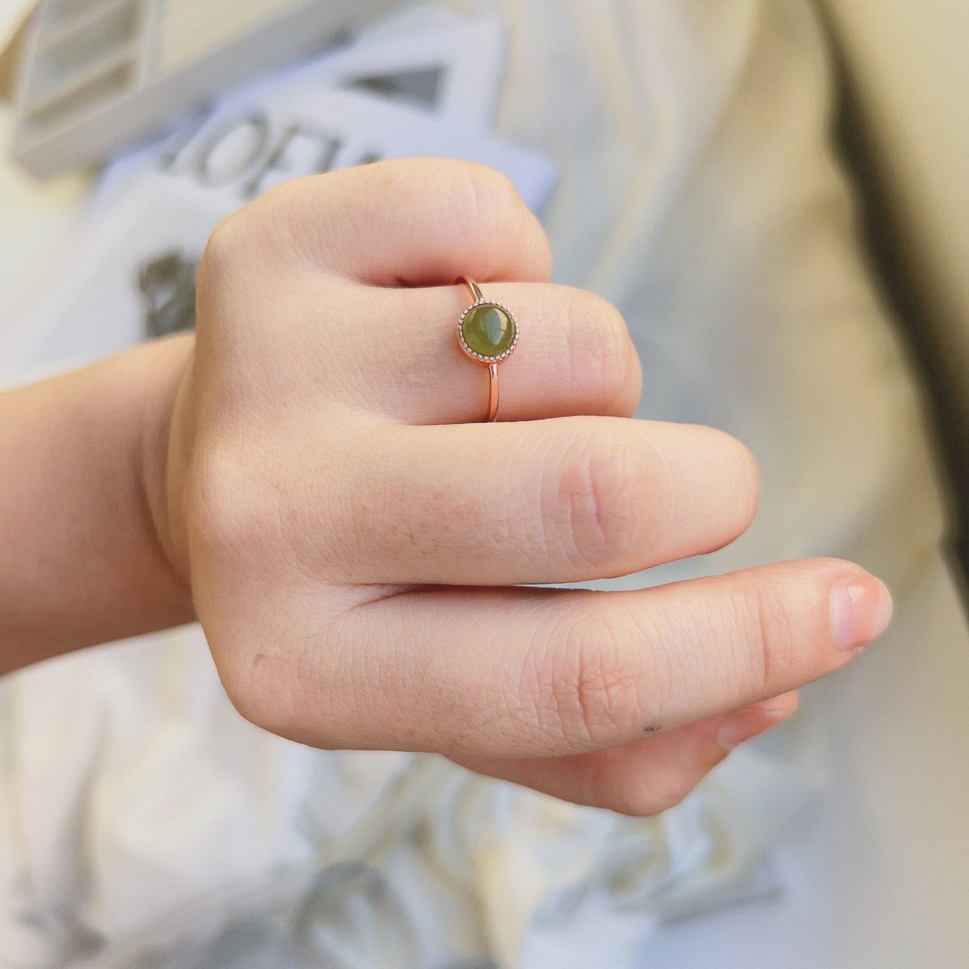 Dainty Jade Ring, Natural Jade Ring, Gold Jade jewelry, Natural Jade Ring, Rose Gold Jade Ring, Adjustable Ring, Gemstone Stackable Ring
