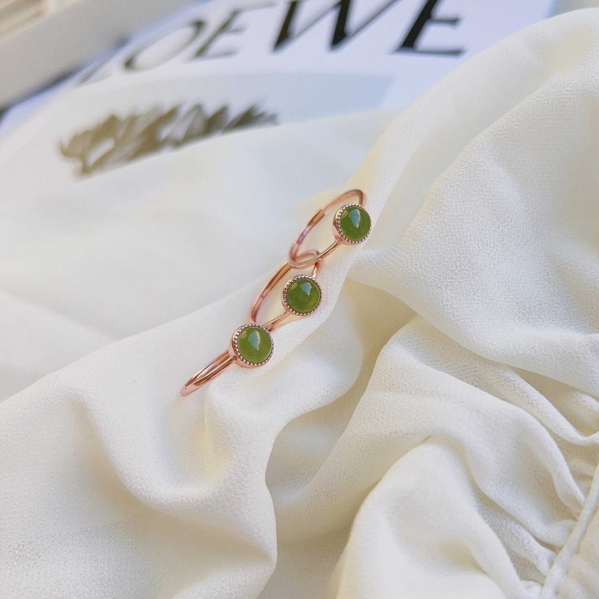 Dainty Jade Ring, Natural Jade Ring, Gold Jade jewelry, Natural Jade Ring, Rose Gold Jade Ring, Adjustable Ring, Gemstone Stackable Ring