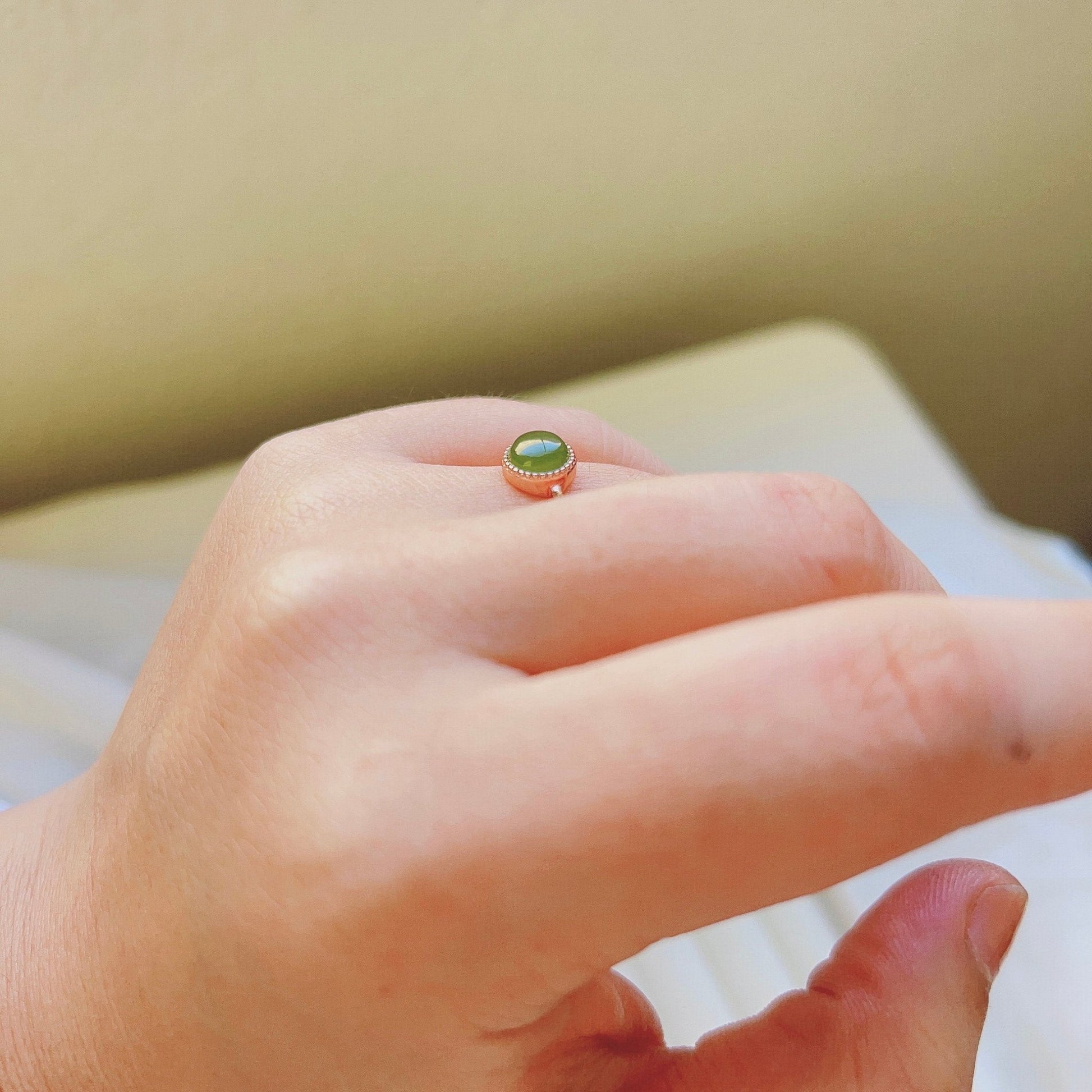 Dainty Jade Ring, Natural Jade Ring, Gold Jade jewelry, Natural Jade Ring, Rose Gold Jade Ring, Adjustable Ring, Gemstone Stackable Ring