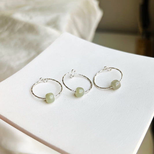 Genuine Jade Ring, S925 Silver Adjustable Ring, Light Green Jade Ring, Nephrite Stackable Ring, Vintage Jade Gold Ring, Jade Dainty Ring