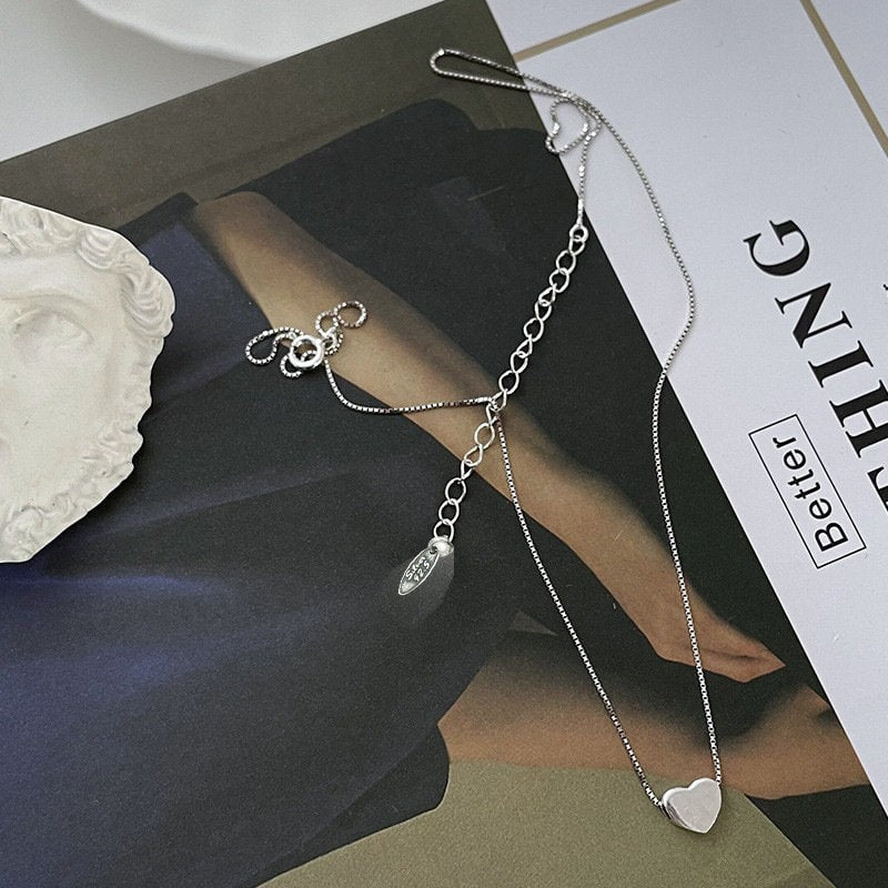 Silver Heart Necklace, Sterling Silver Heart Necklace, S925 Silver Heart Necklace, Dainty Necklace, Tiny Necklace, Tiny Heart Necklace