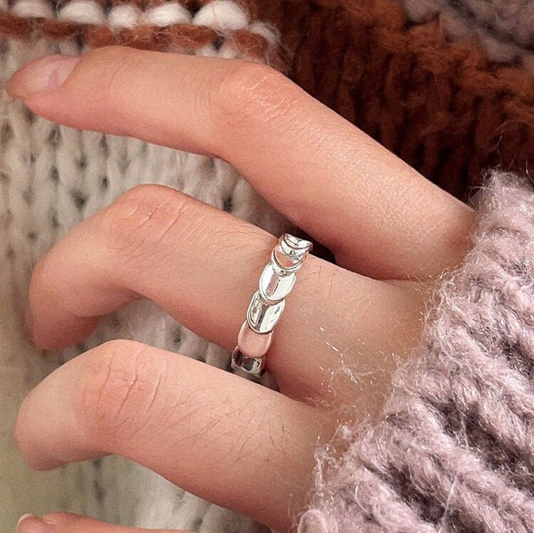S925 Silver Ring, Fish Scales Ring, Silver Faceted Ring, Bold Ring, Sterling Silver Ring, Adjustable Ring, Serpenti Ring, Bee my love Ring