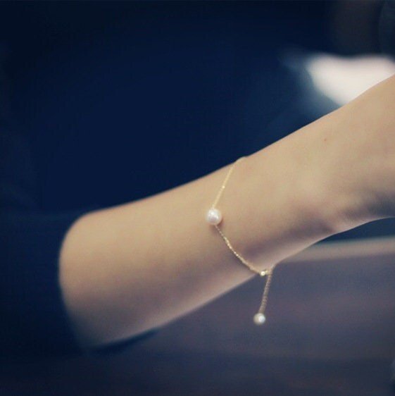 Single Pearl Bracelet, 14K Gold Natural Fresh Water Pearl Bracelet, Genuine Pearl Bracelet, 14K Gold Bracelet, Gold Pearl jewelry