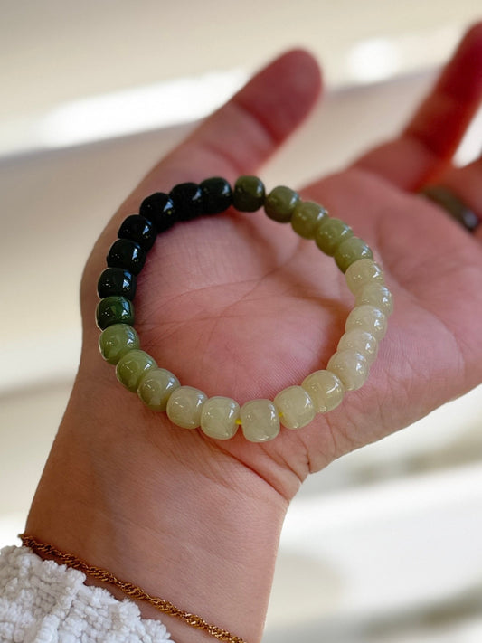 Gradient Jade Beaded Bracelet