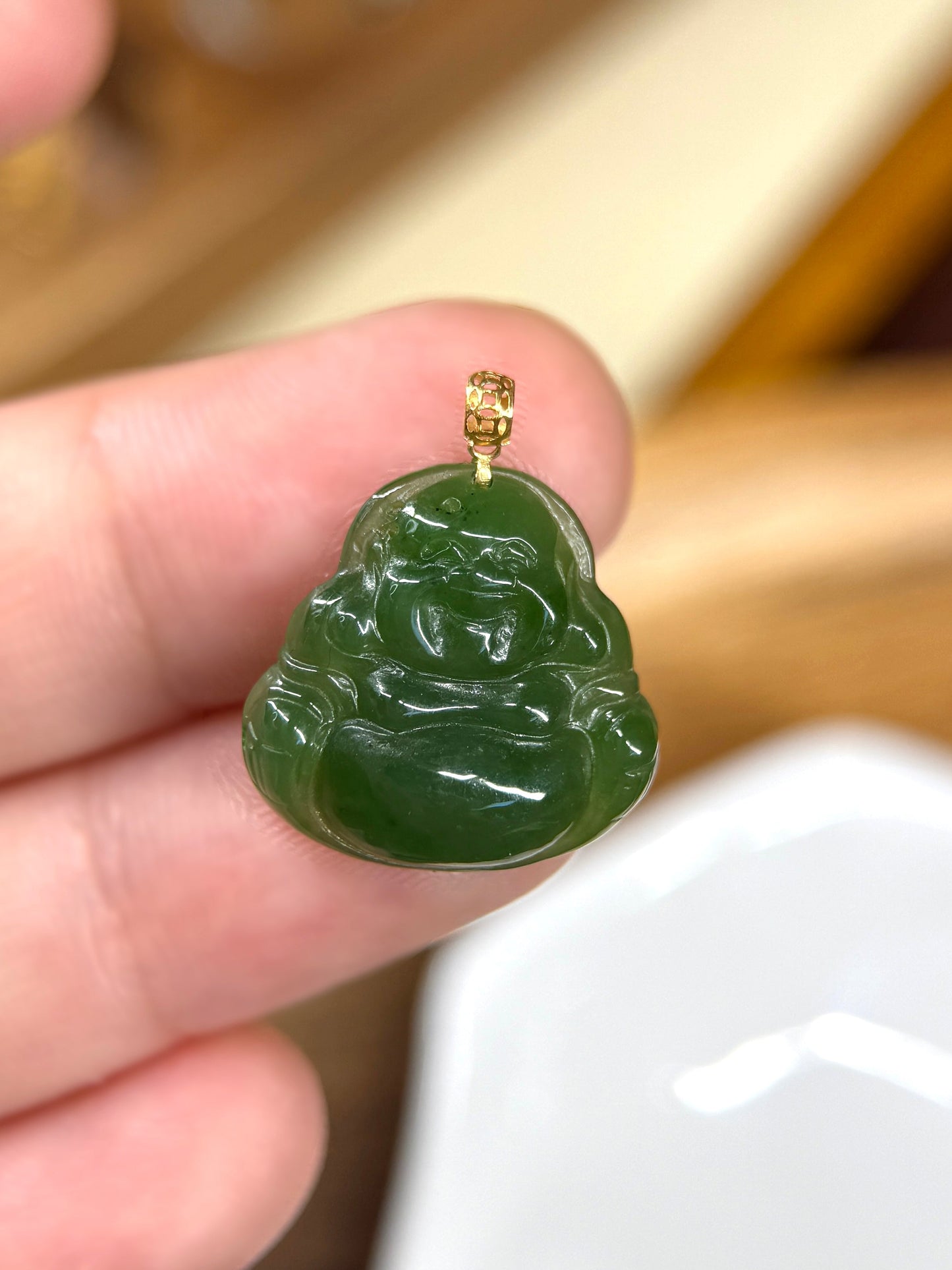 18KGoldGreenJadeBuddhaPendant1