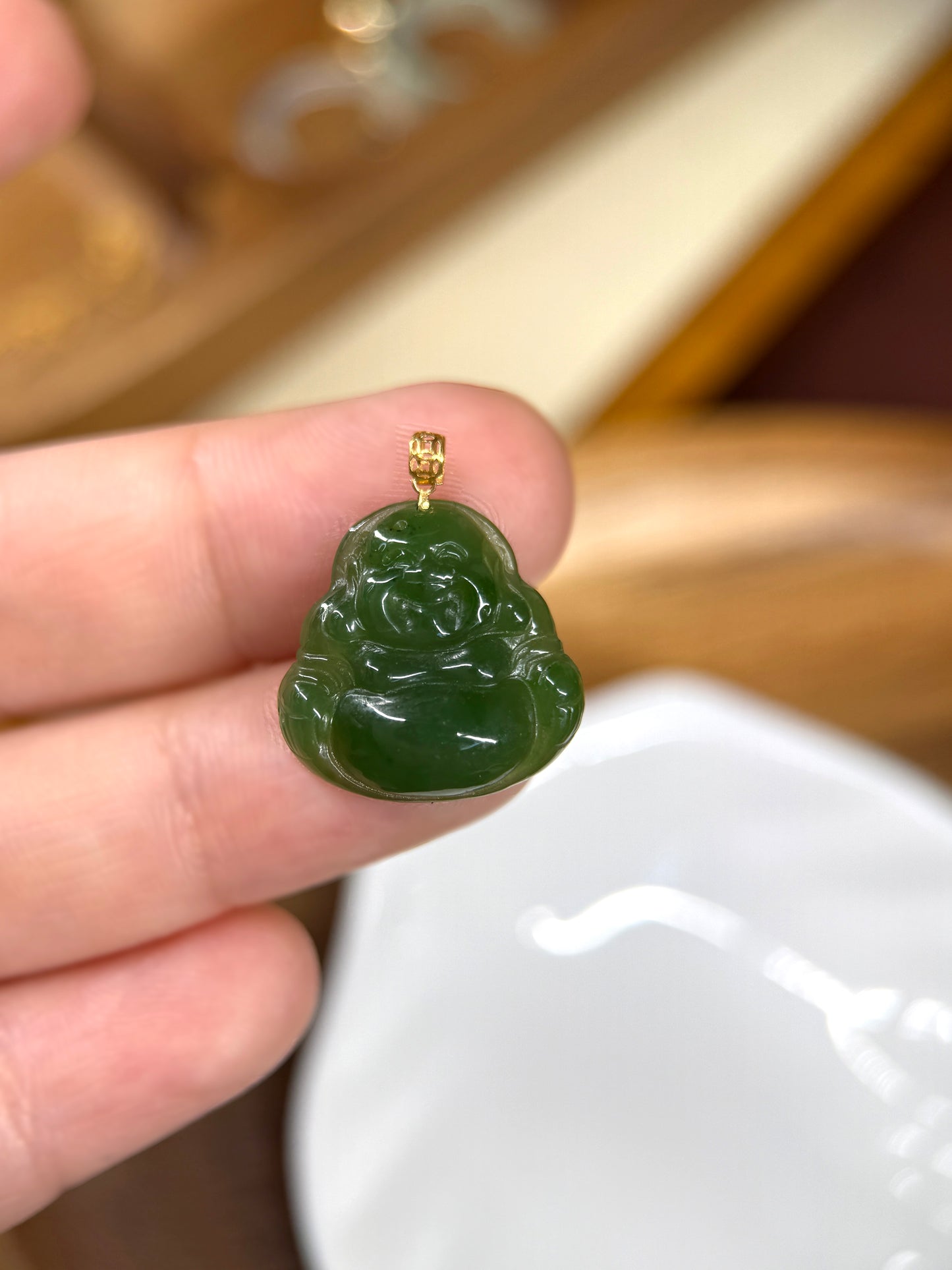 18KGoldGreenJadeBuddhaPendant1