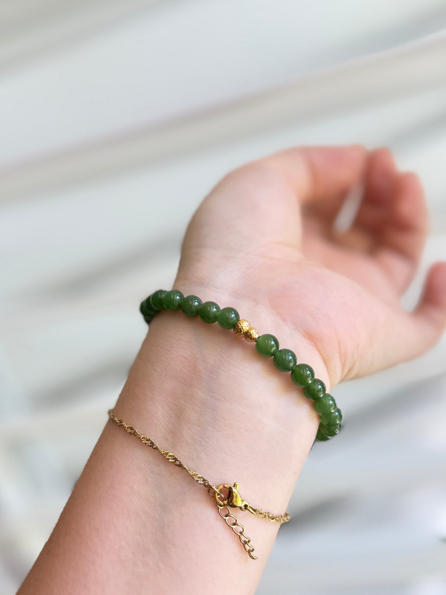 High Quality Natural Jade Bracelet with 18k Gold