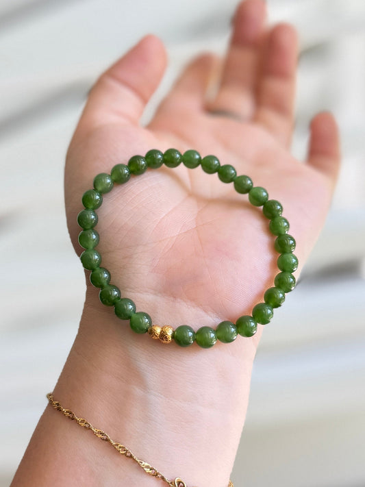High Quality Natural Jade Bracelet with 18k Gold