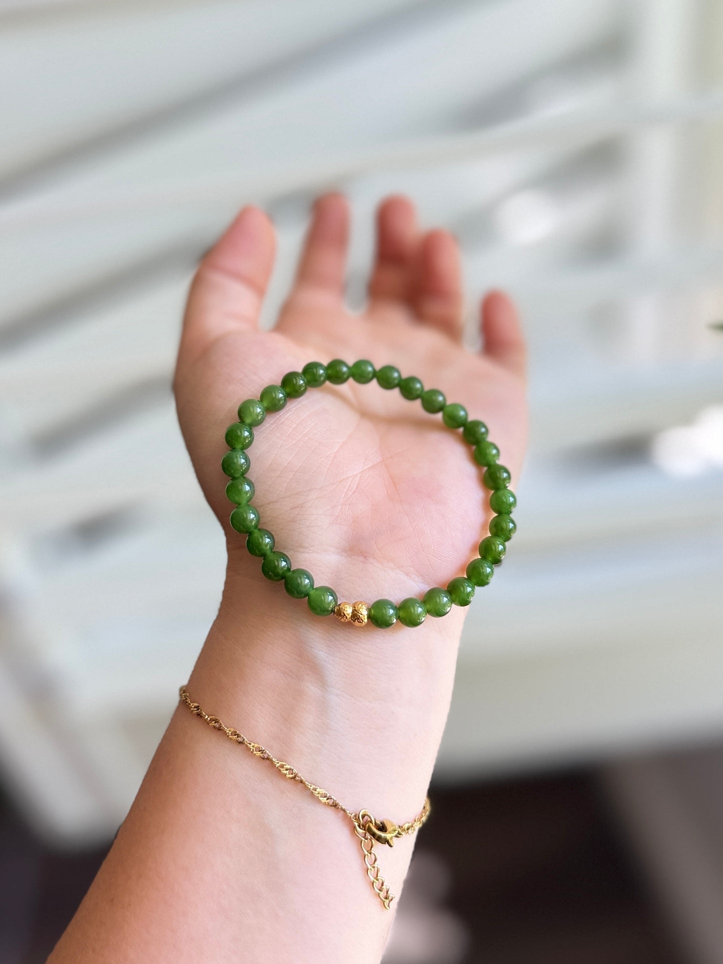 High Quality Natural Jade Bracelet with 18k Gold