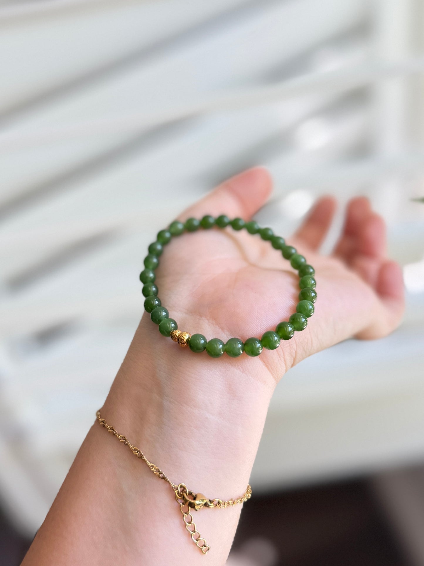 High Quality Natural Jade Bracelet with 18k Gold