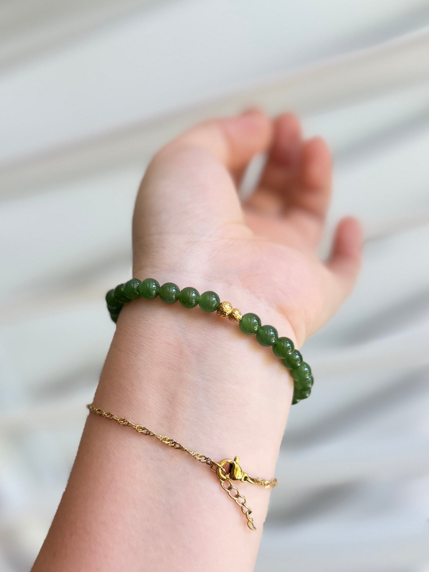High Quality Natural Jade Bracelet with 18k Gold