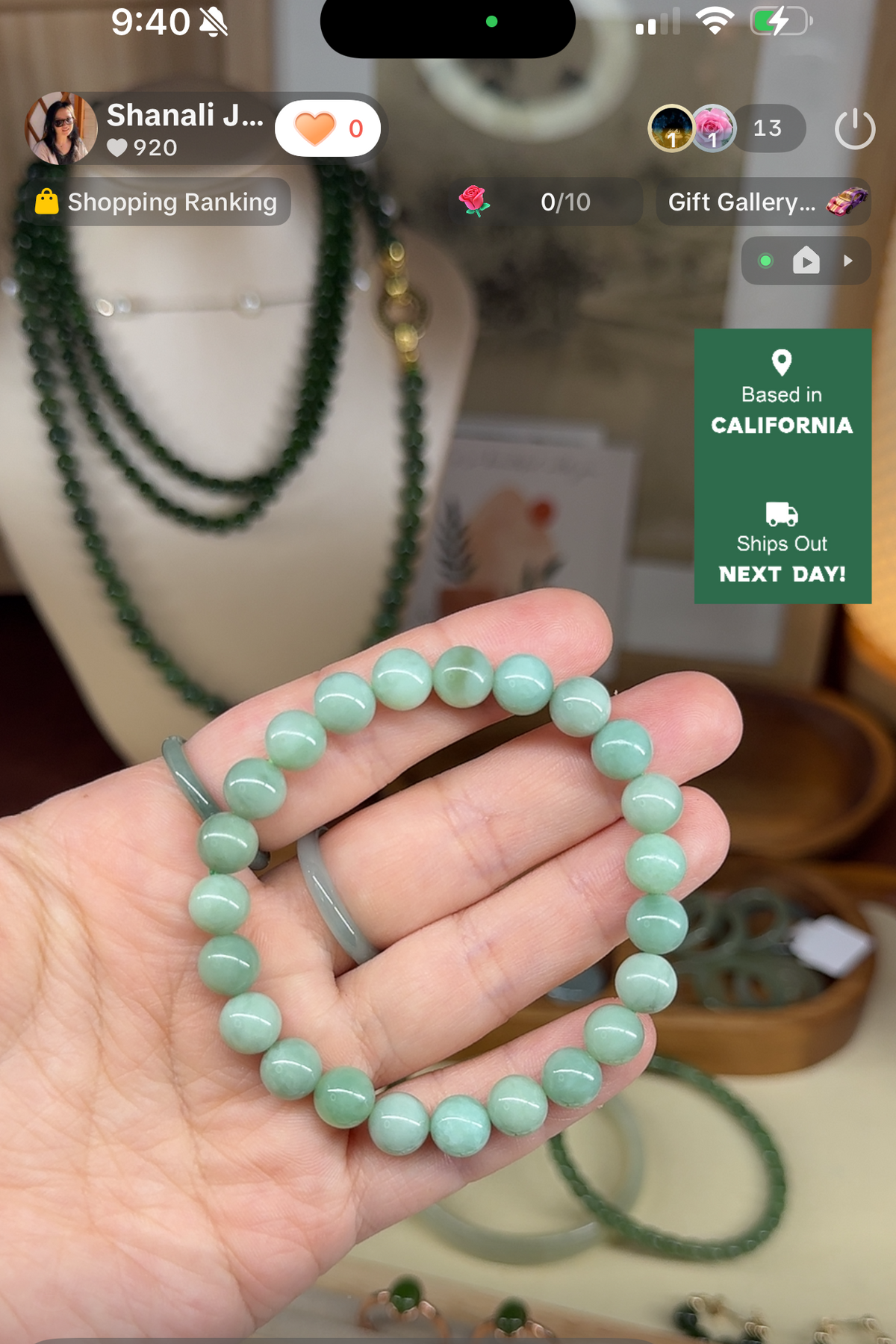Natural Hetian Jade Beaded Bracelet, Authentic Light Green Nephrite Jade