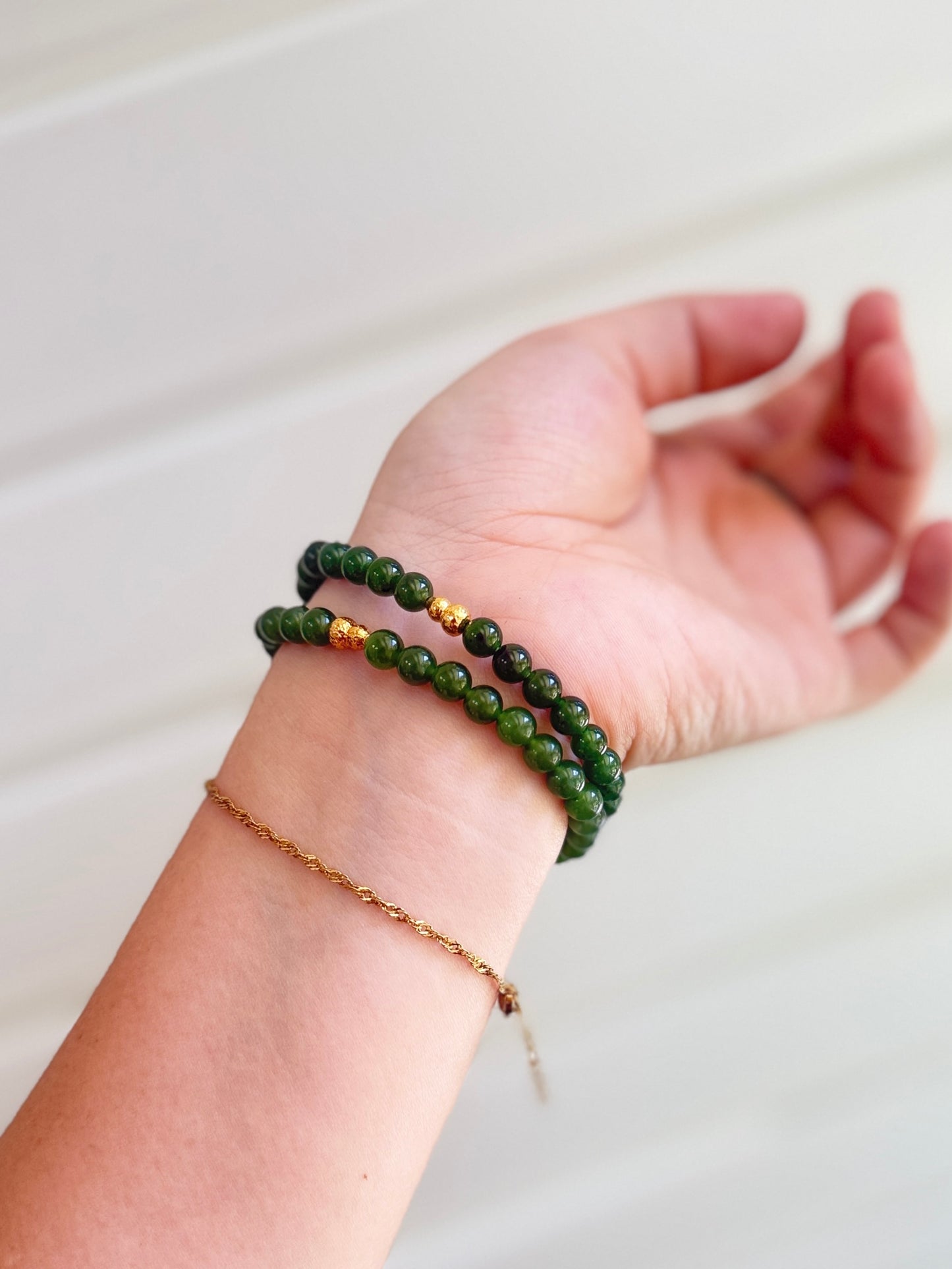 High Quality Natural Jade Bracelet with 18k Gold