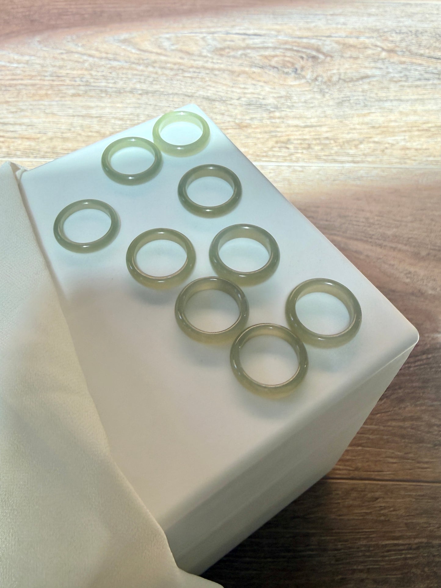 Authentic Nephrite Jade Ring, Natural Light Green Jade Band