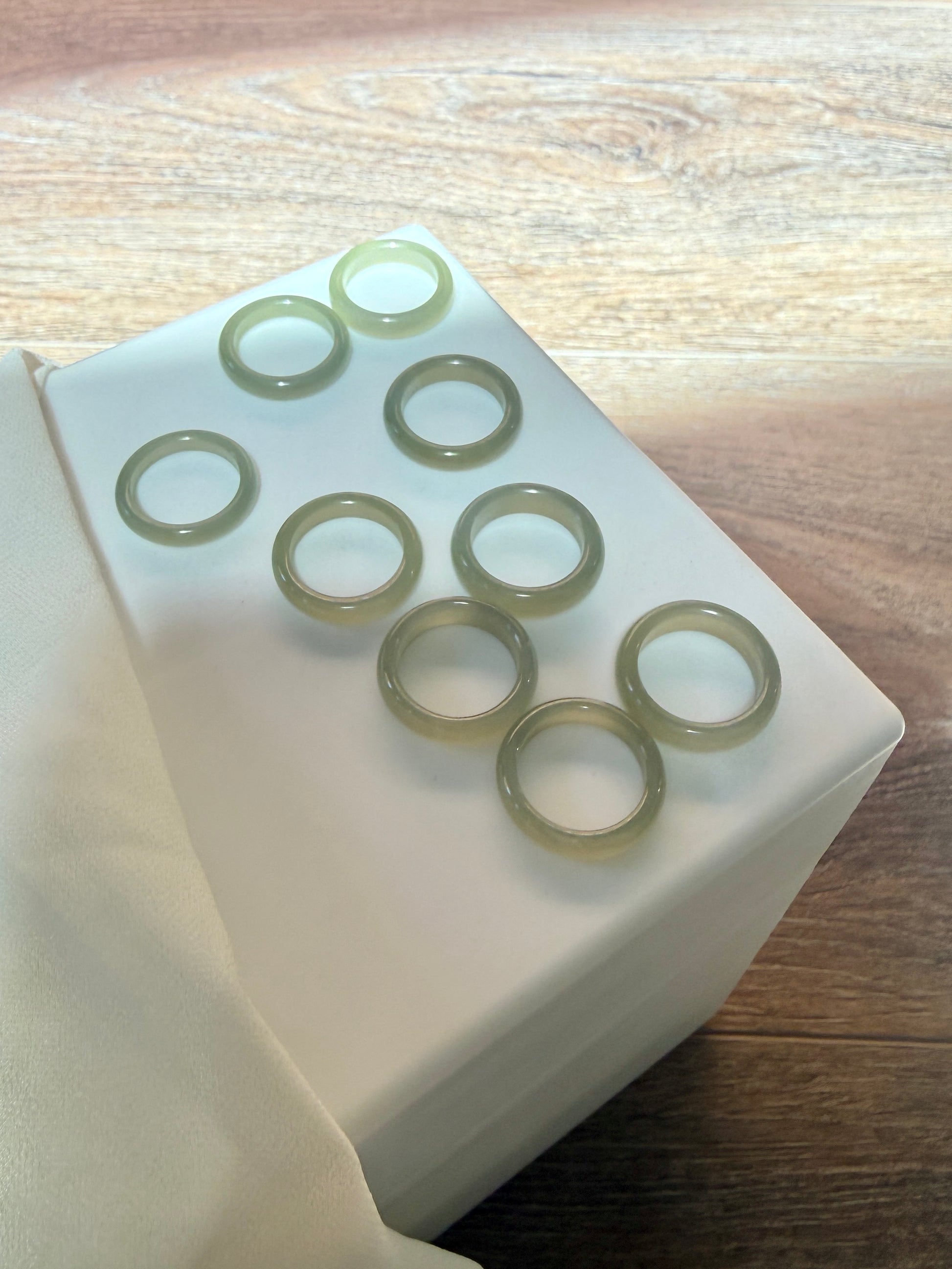 Authentic Nephrite Jade Ring, Natural Light Green Jade Band