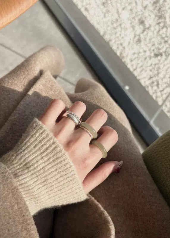 Authentic Nephrite Jade Ring, Natural Light Green Jade Band 2