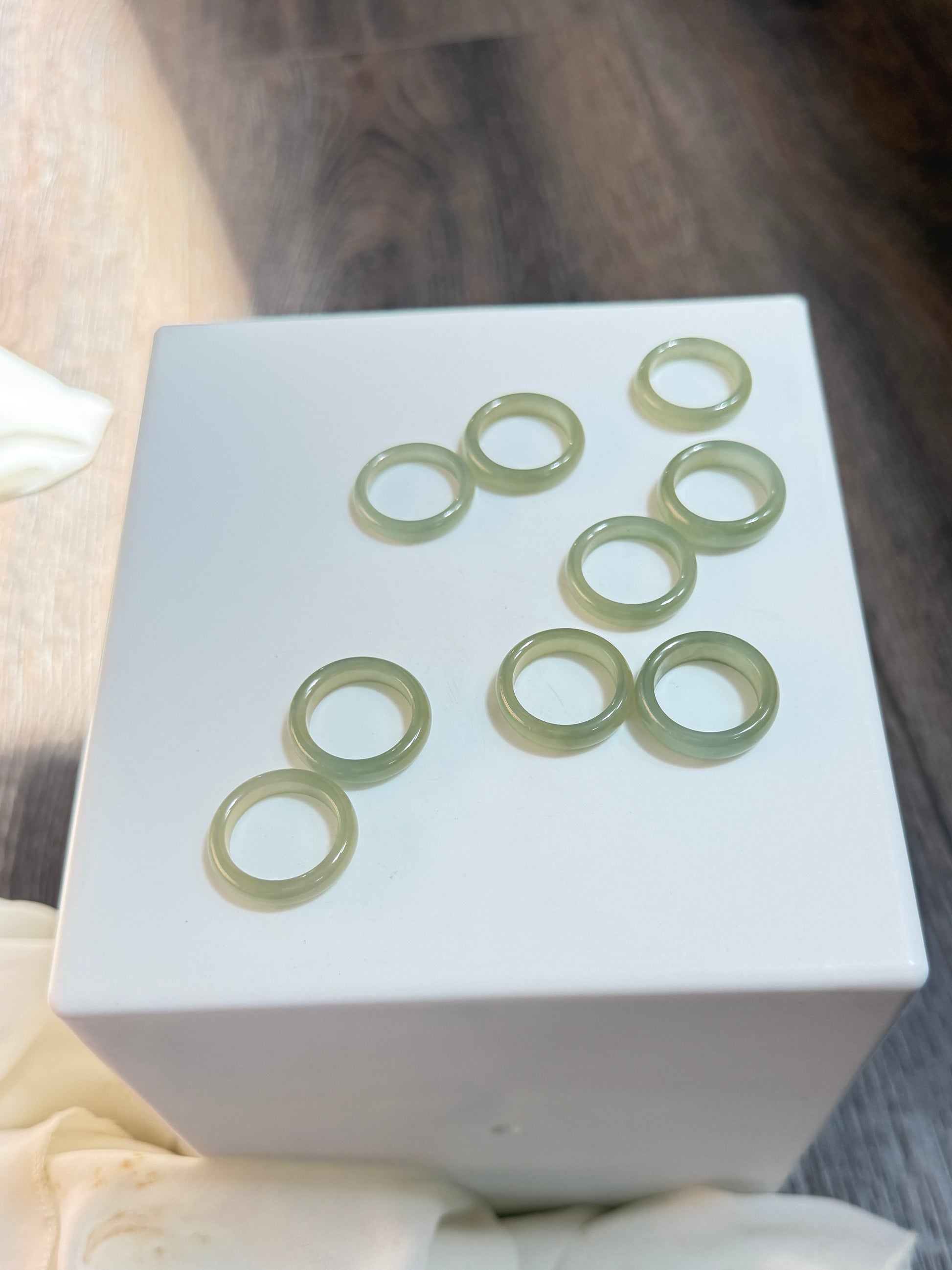 Authentic Nephrite Jade Ring, Natural Light Green Jade Band