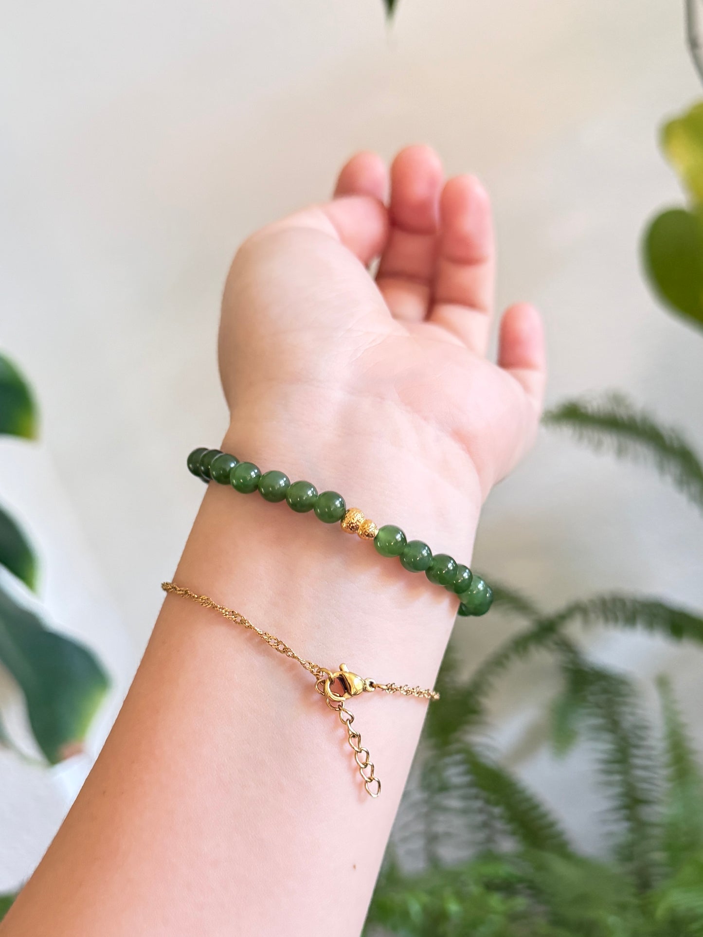 High Quality Natural Jade Bracelet with 18k Gold