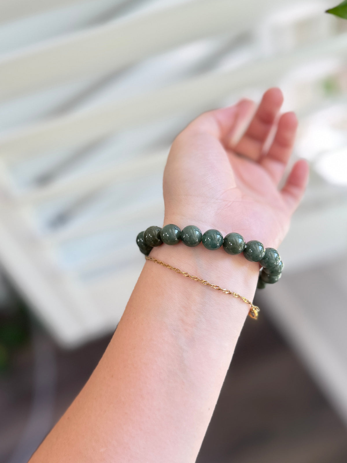 Burmese Jadeite Beaded Bracelet