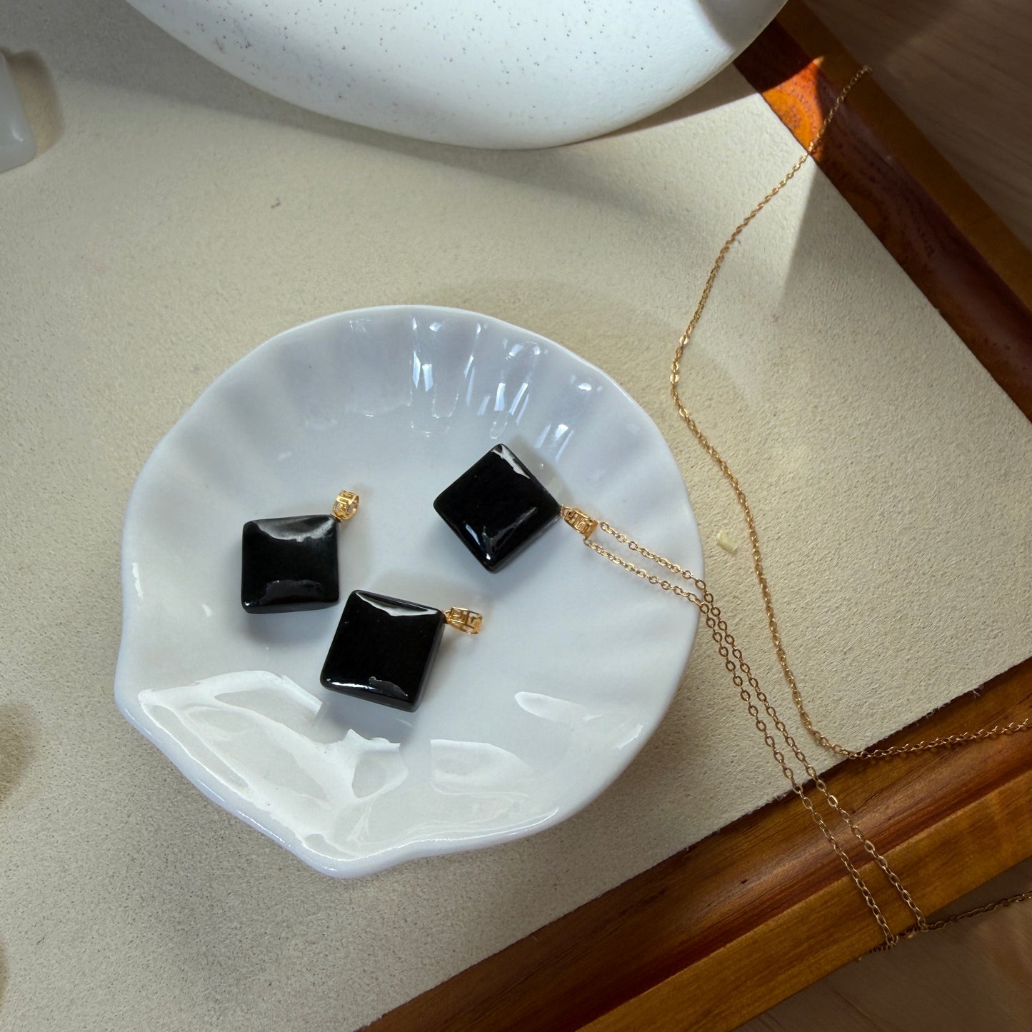 Genuine Hetian Jade Pendant, Natural Nephrite Pendant Necklace