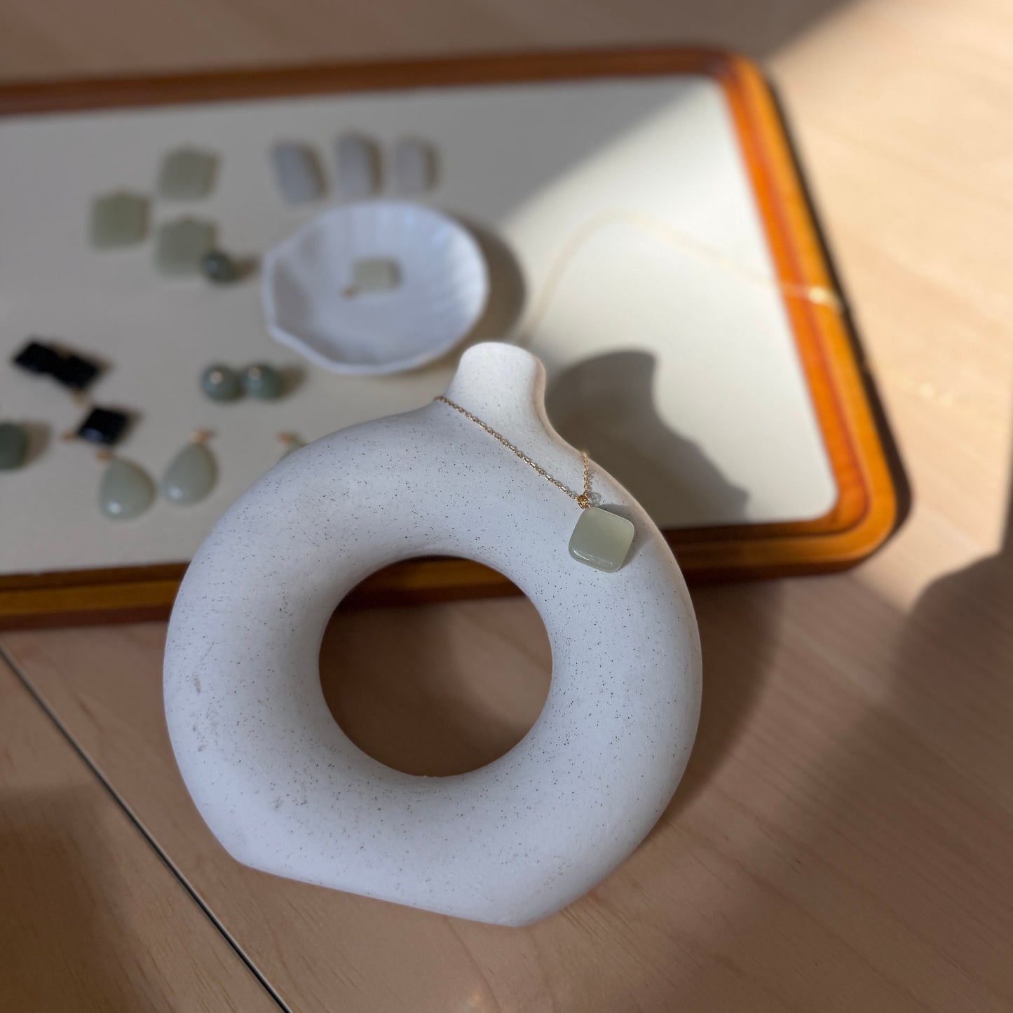 Genuine Hetian Jade Pendant, Natural Nephrite Pendant Necklace