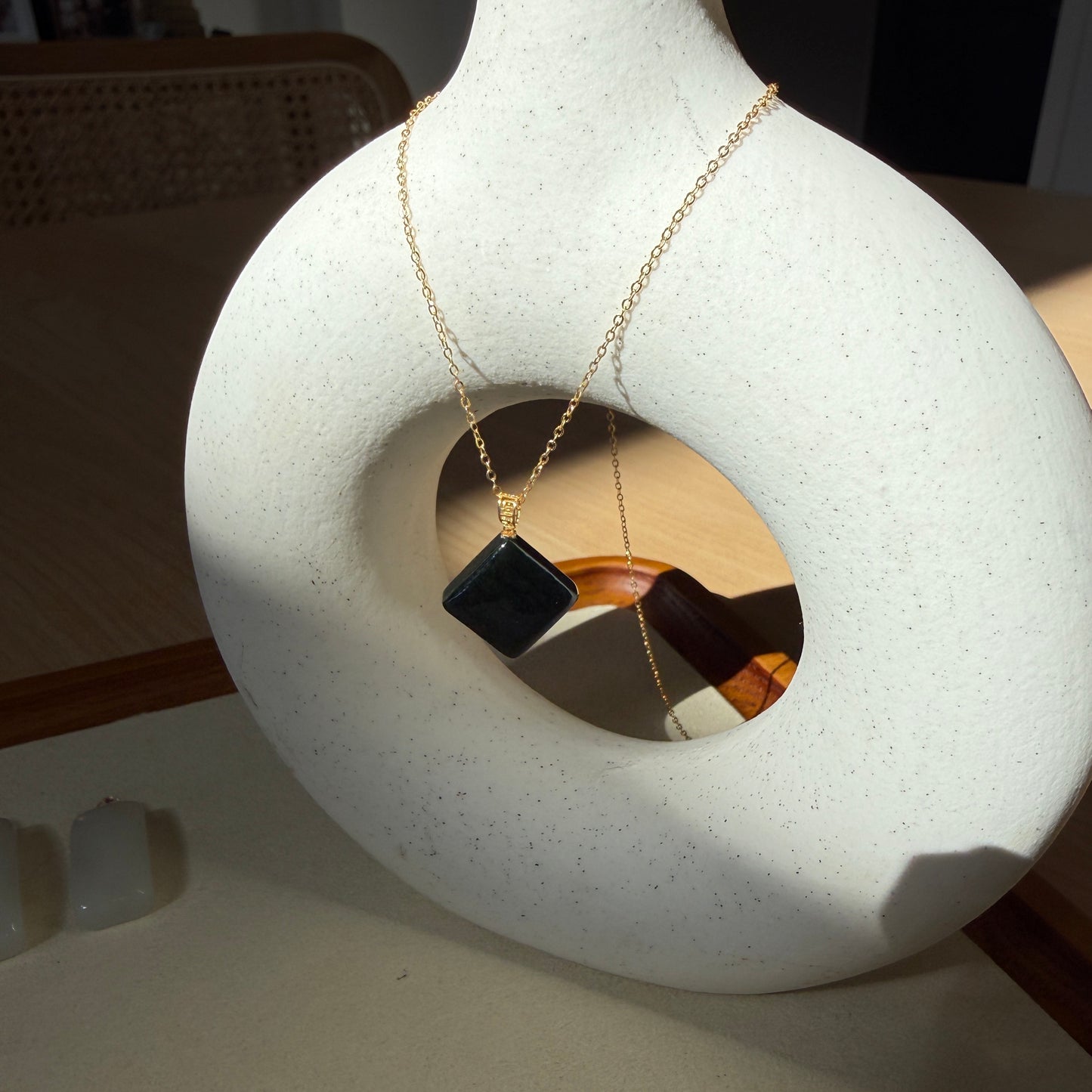 Genuine Hetian Jade Pendant, Natural Nephrite Pendant Necklace