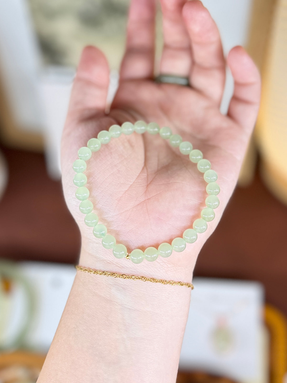 High Quality Natural Jade Bracelet with 18k Gold