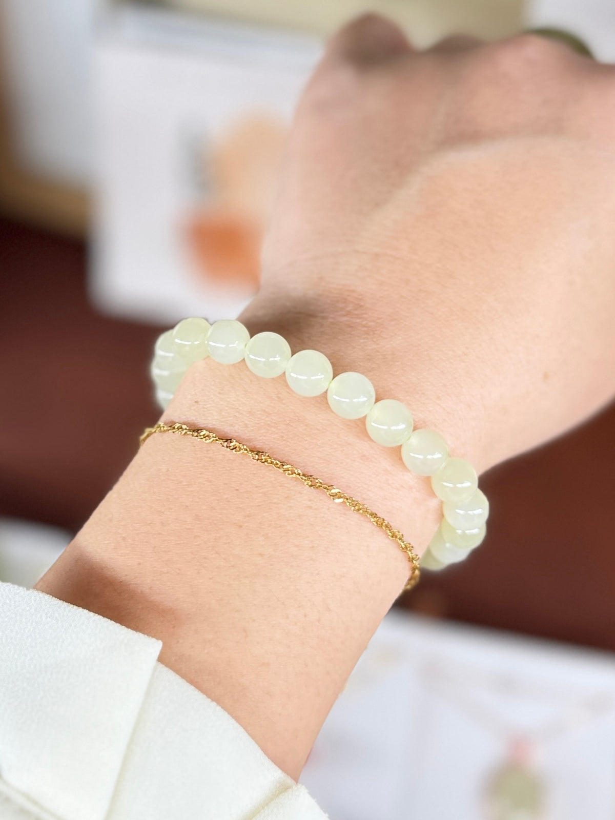 High Quality Natural Jade Bracelet with 18k Gold