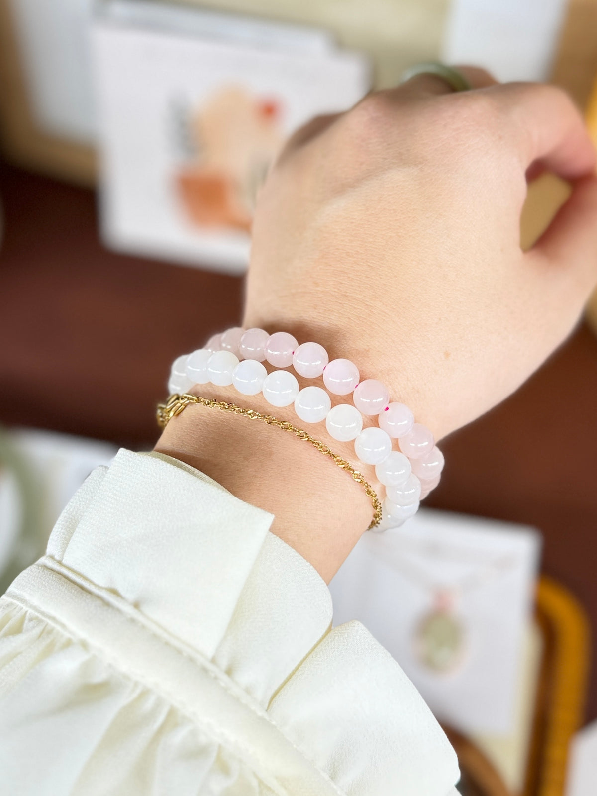 High Quality Natural Jade Bracelet with 18k Gold