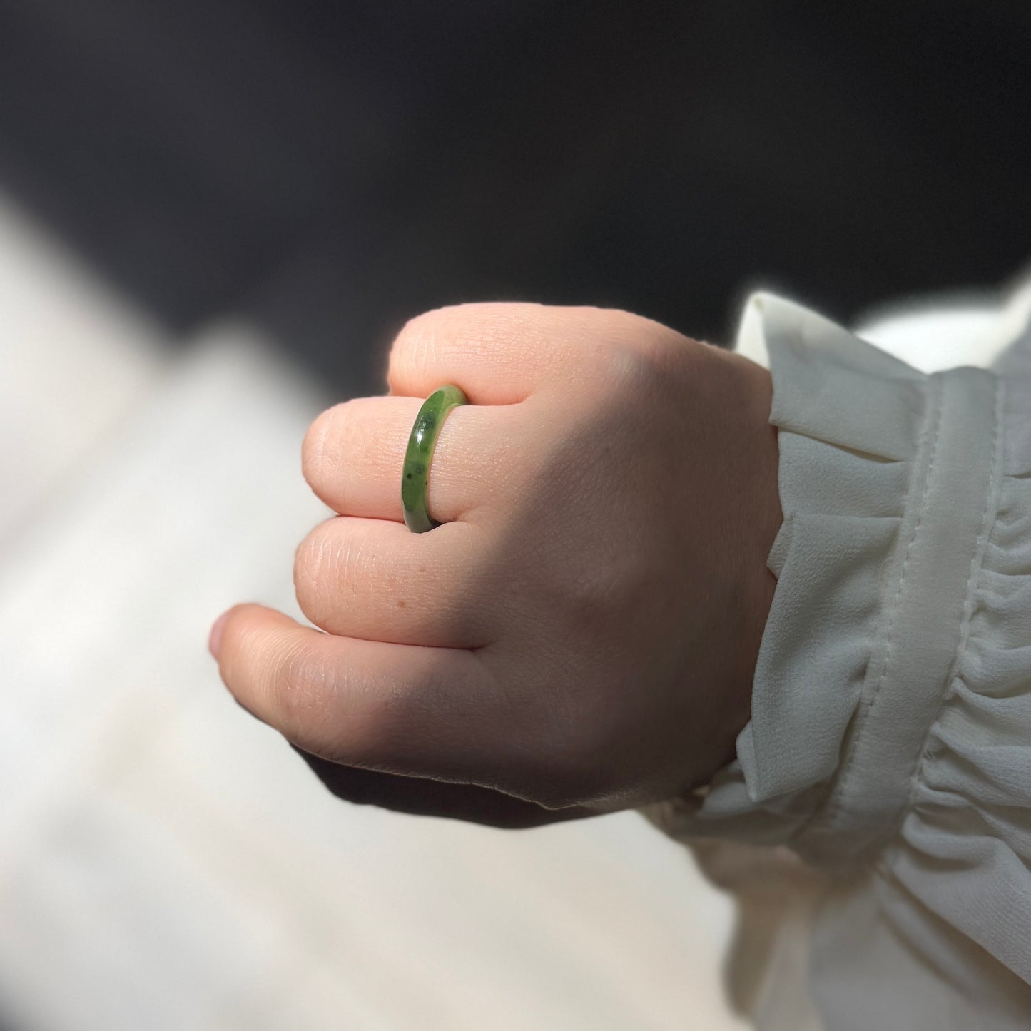 Very Green Natural nephrite Jade Ring