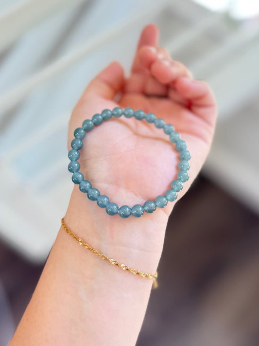 Icy Blue Natural Jadeite Bracelet