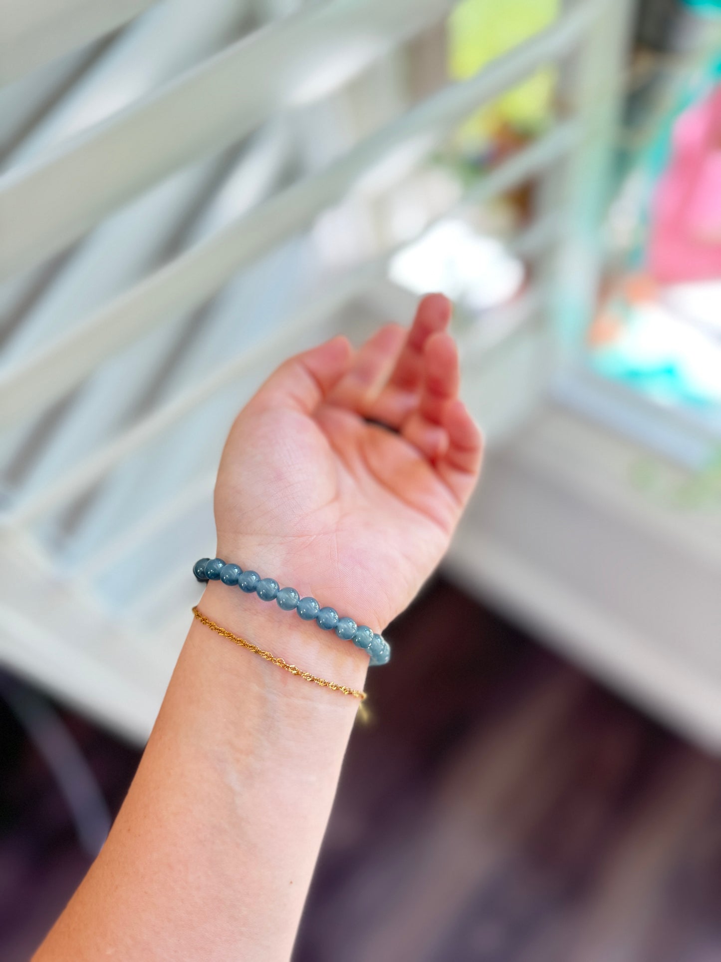 Icy Blue Natural Jadeite Bracelet